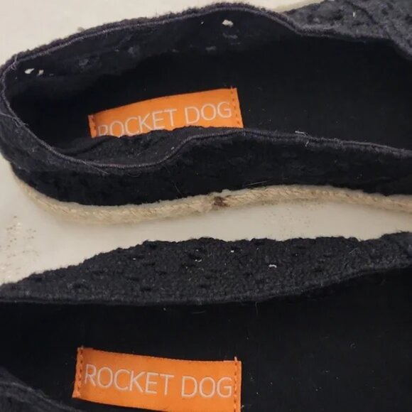 Rocket Dog black crochet mesh espadrilles/flats/sandals size 8 - Picture 2 of 8